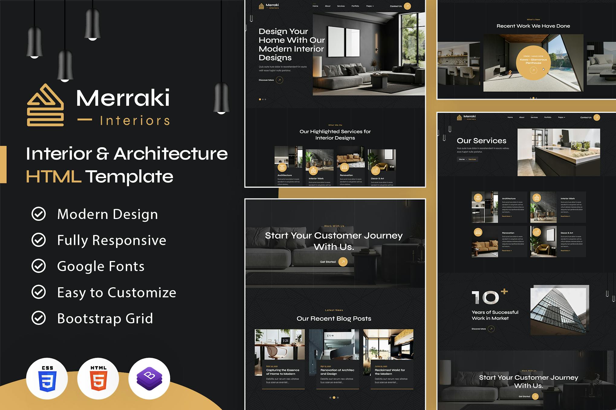 Merraki - Interiors & Architecture HTML Template