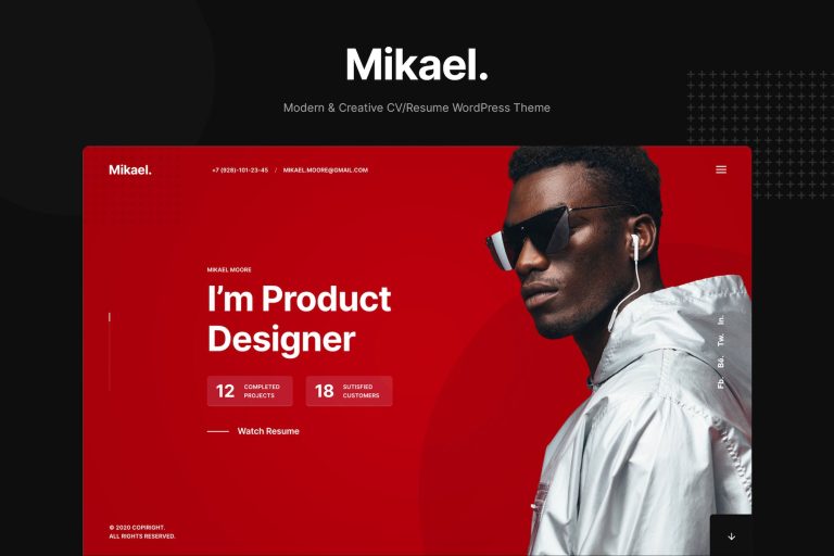 Mikael – Modern & Creative CV/Resume WP Theme