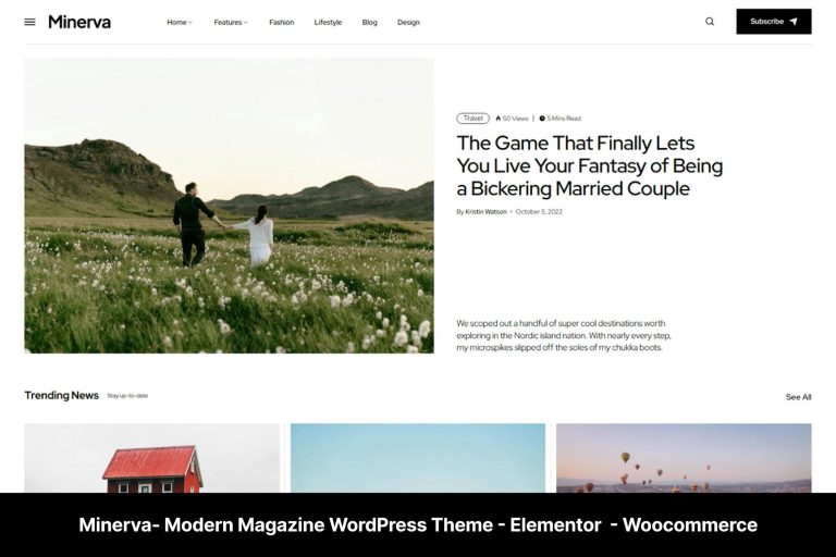 Minerva – Modern Blog WordPress Theme