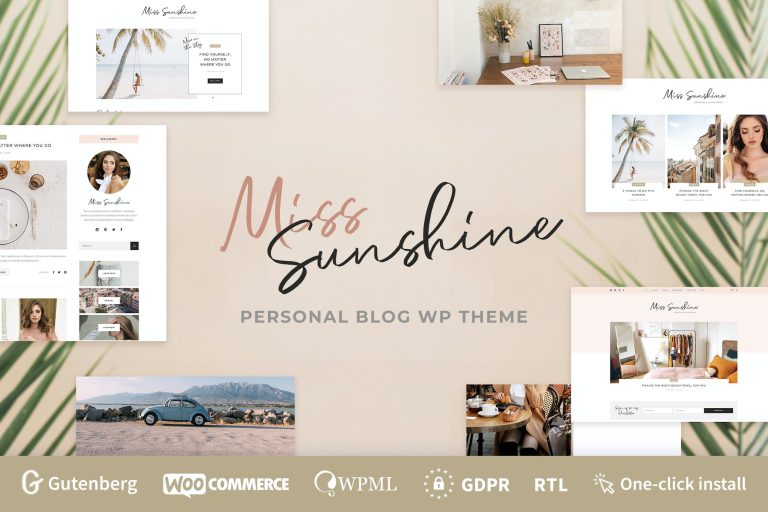 Miss Sunshine – Lifestyle & Beauty Women Blog WordPress Theme