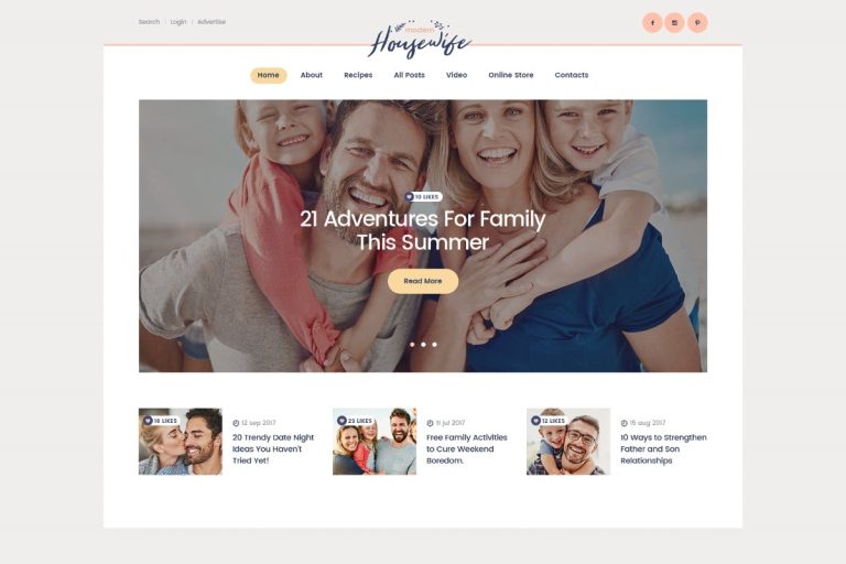 Modern Housewife WordPress Theme