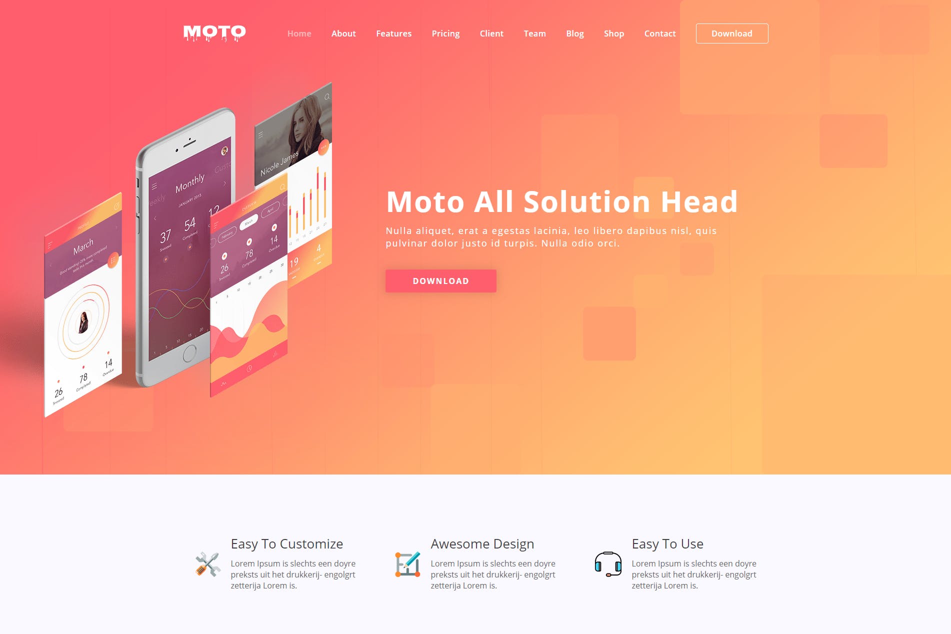Moto- Landing Page 1.2.1 WordPress Theme