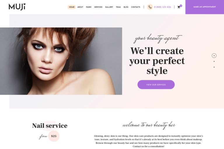 Muji – Beauty Shop & Spa Salon WordPress Theme