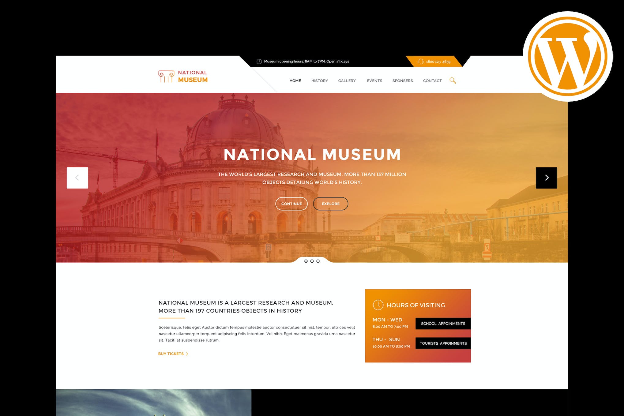 Museum- Responsive 3.0 WordPress Theme