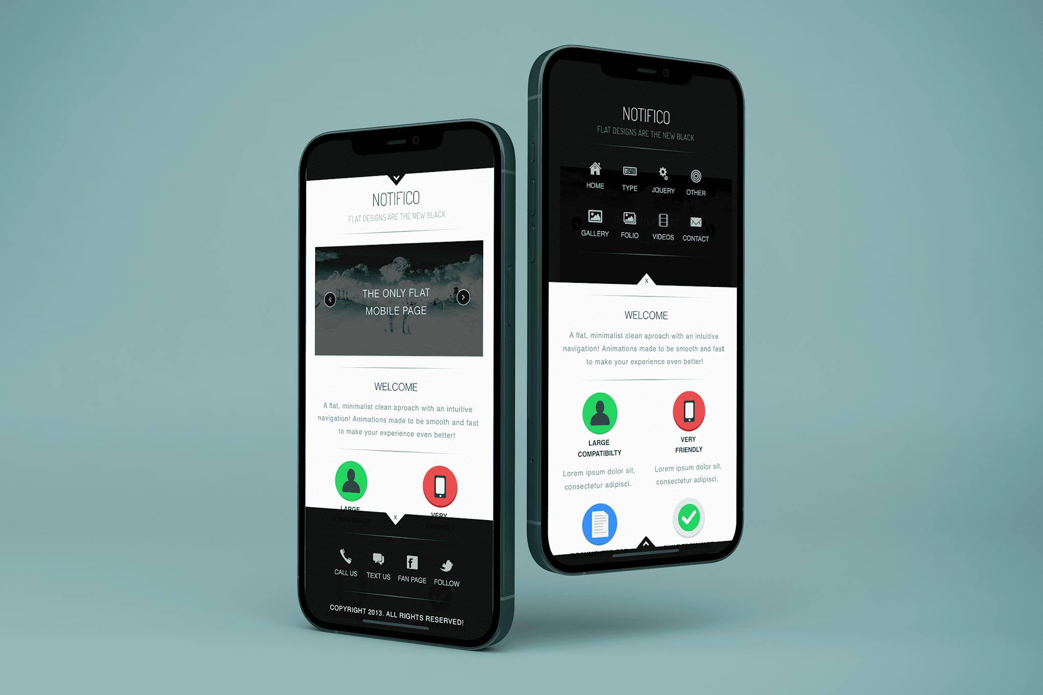 Notifico - Mobile Website Template