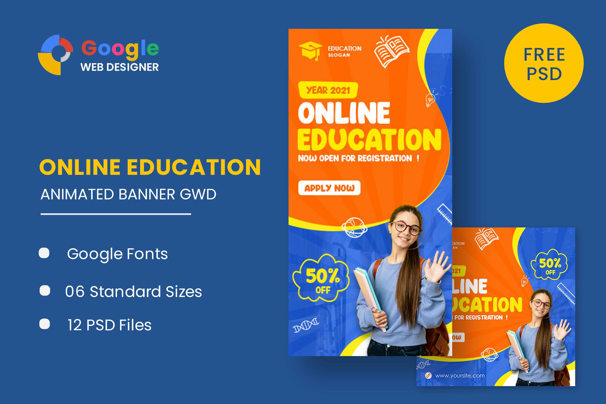 Online Education HTML Banner Ads GWD