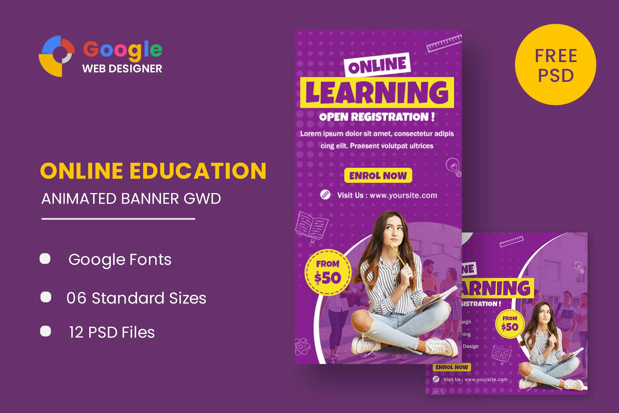 Online Learing HTML Banner Ads GWD