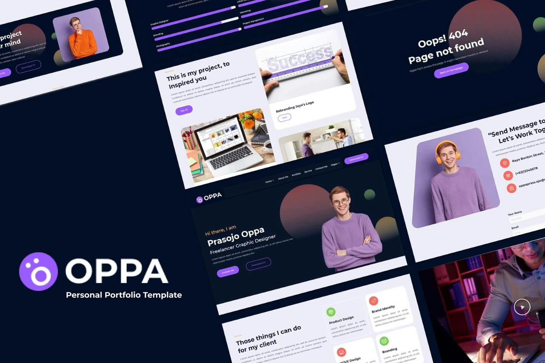 Oppa- Personal Portfolio Web Template