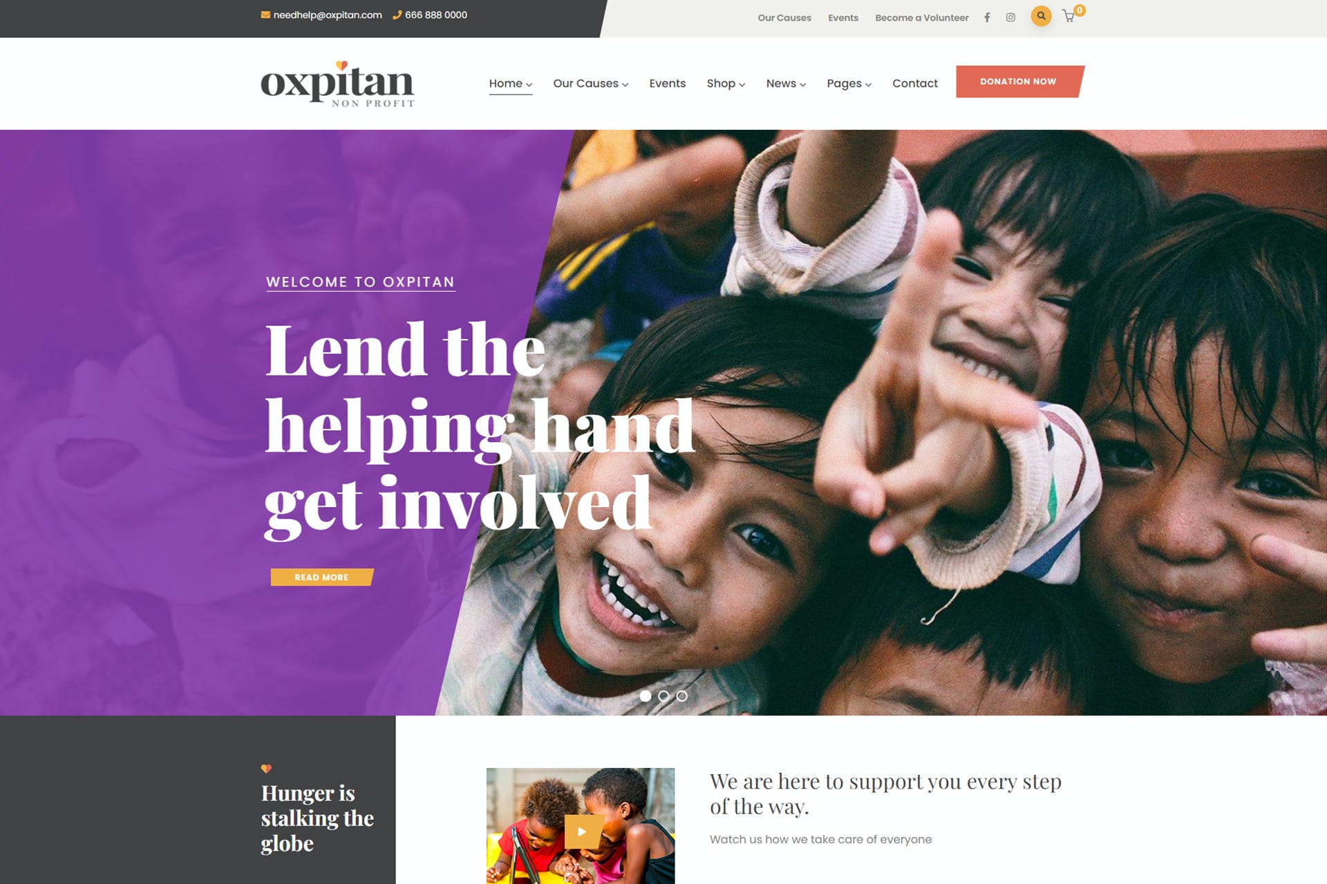 Oxpitan- Nonprofit Charity 1.3.2 WordPress Theme
