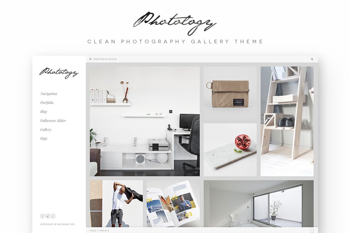 Photology- Clean Photography Gallery WP 1.1. WordPress Theme