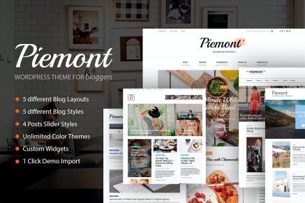 Piemont- Travel & Lifestyle Blog 2.4.1 WordPress Theme