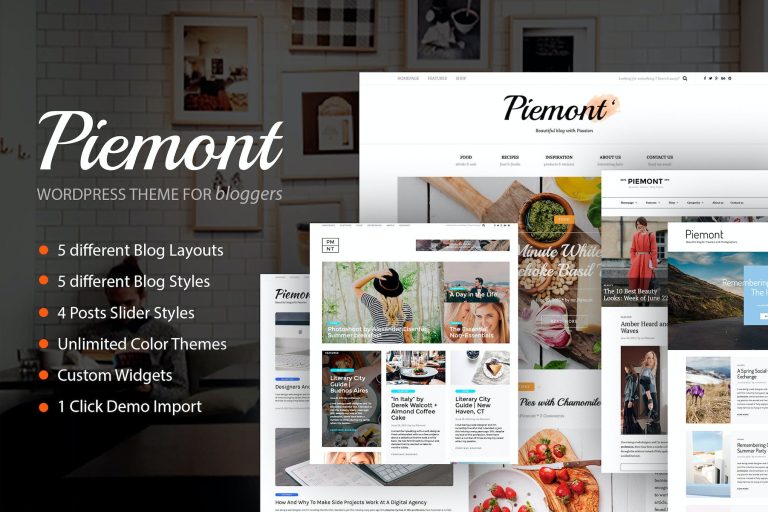 Piemont – Travel & Lifestyle WordPress Blog theme