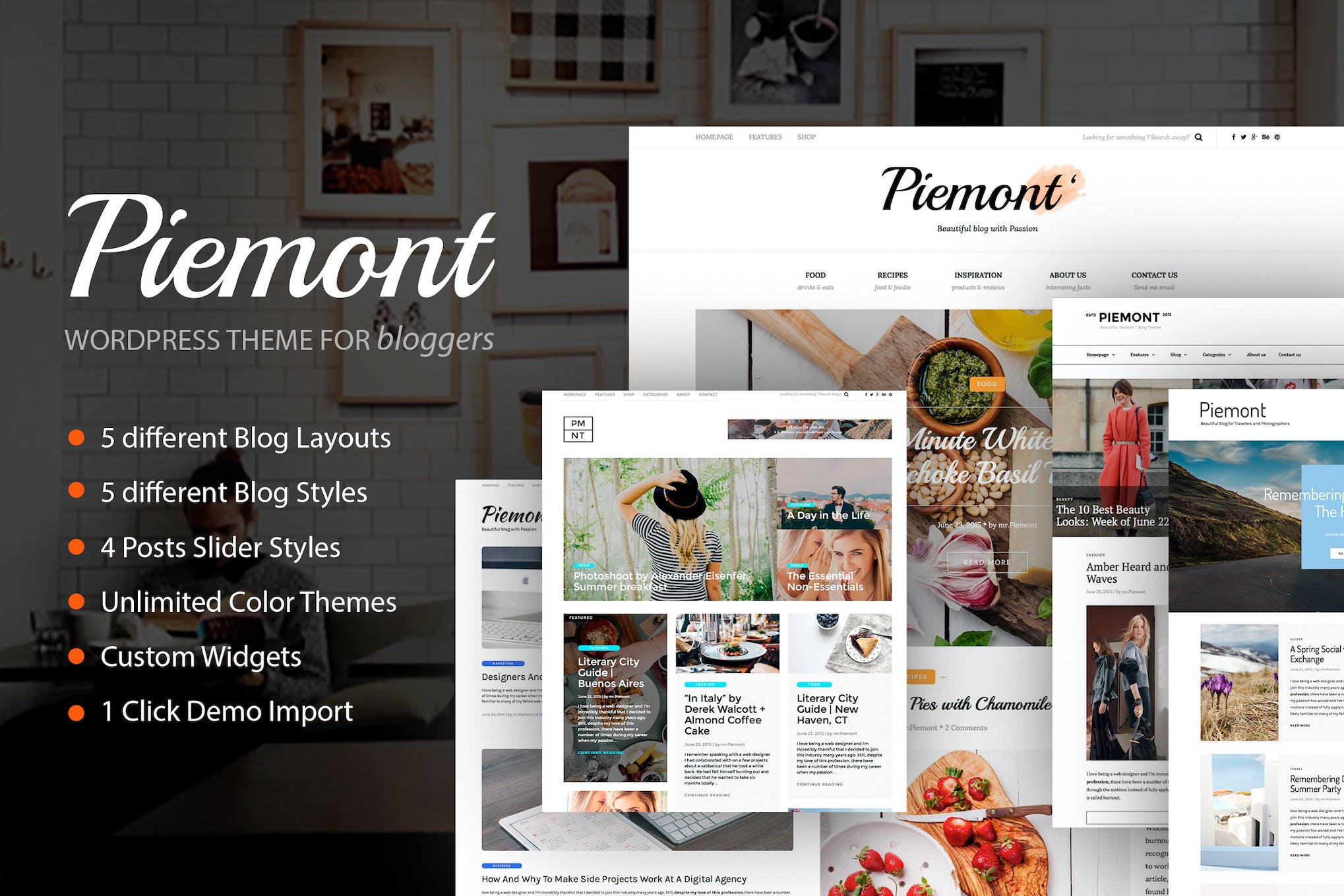 Piemont- Travel & Lifestyle Blog 2.4.1 WordPress Theme