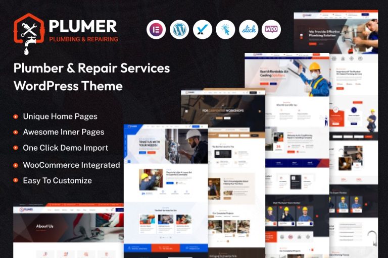 Plumer – Plumbing & Repair Services WordPress Theme