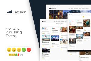 PressGrid Frontend Publish Reaction & Multimedia WordPress Theme