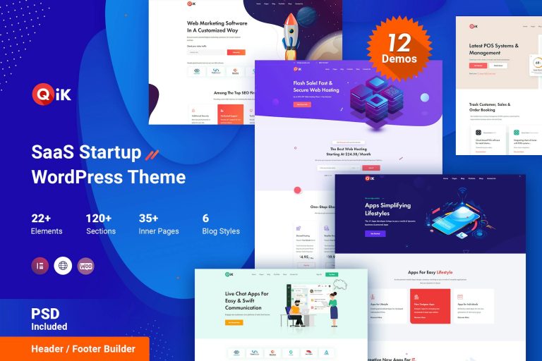 QIK – SaaS Startup WordPress Theme