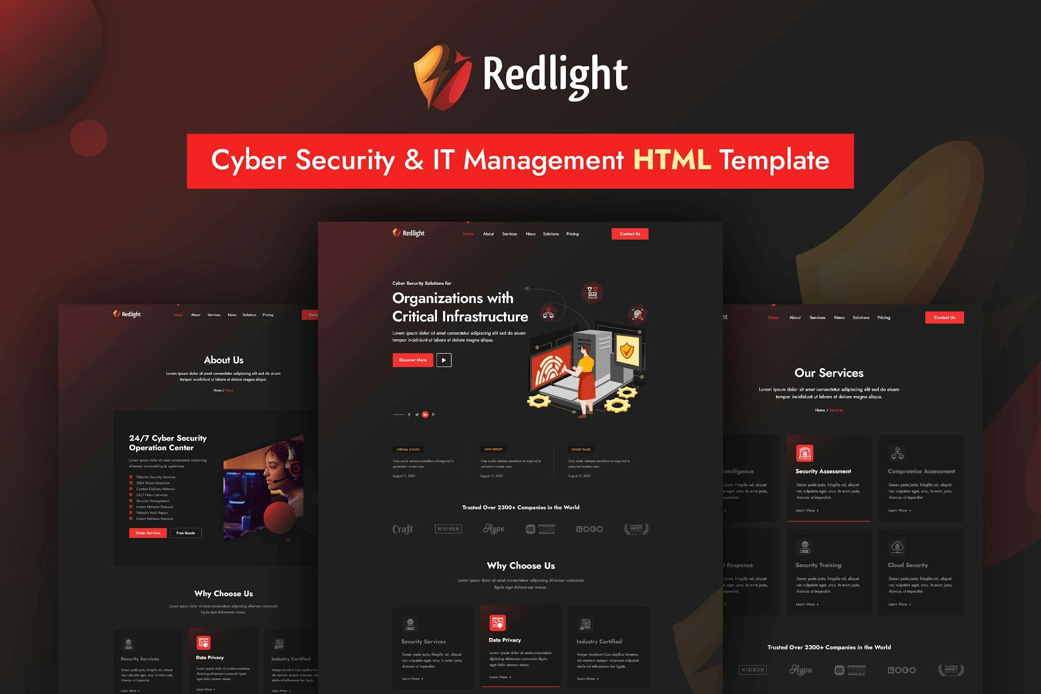 Redlight - Cyber Security & IT Management HTML Tem