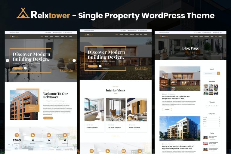 Relxtower – Single Property Elementor WordPress