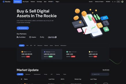 Rockie - Crypto Exchange React Template