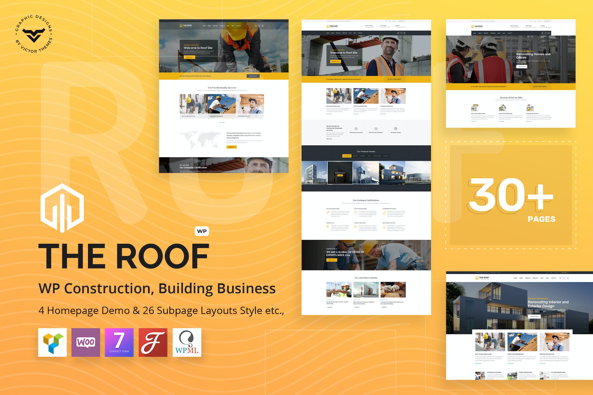 Roof- Construction, Building 2.5.8 WordPress Theme