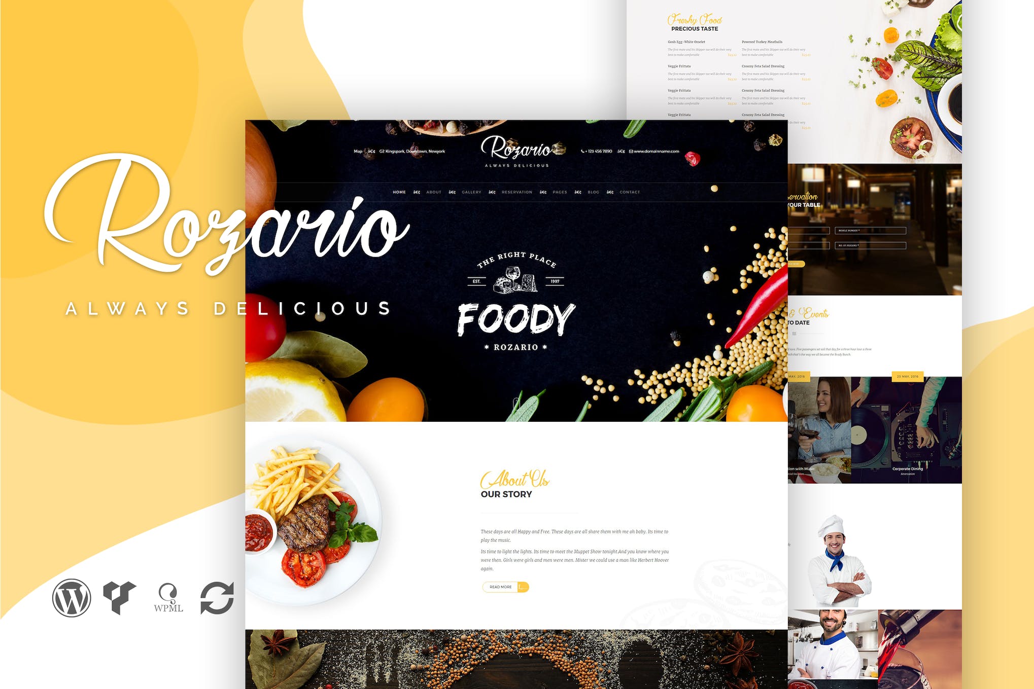 Rozario- Restaurant & Food 1.4 WordPress Theme