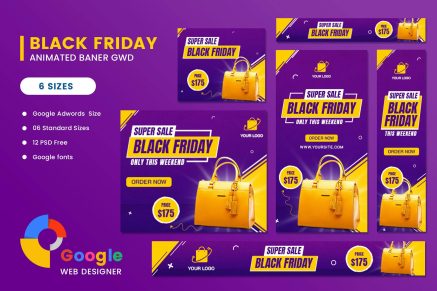 Sale Bag Woman Banner Set HTML Banner Ads GWD