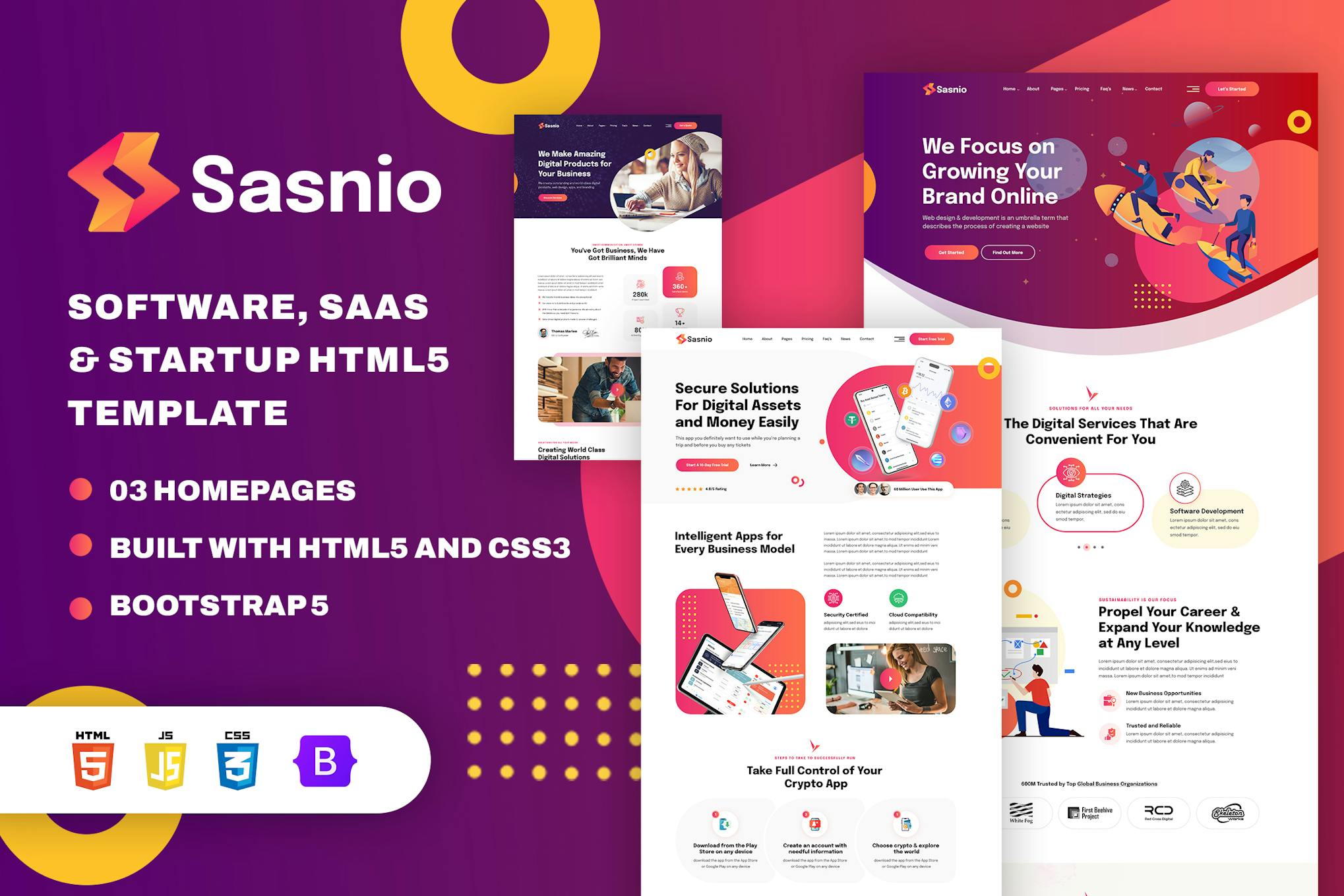 Sasnio - Software, SaaS & Startup HTML Template