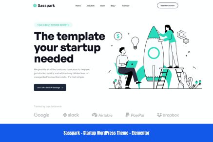 Sasspark- Startup 1.0 WordPress Theme
