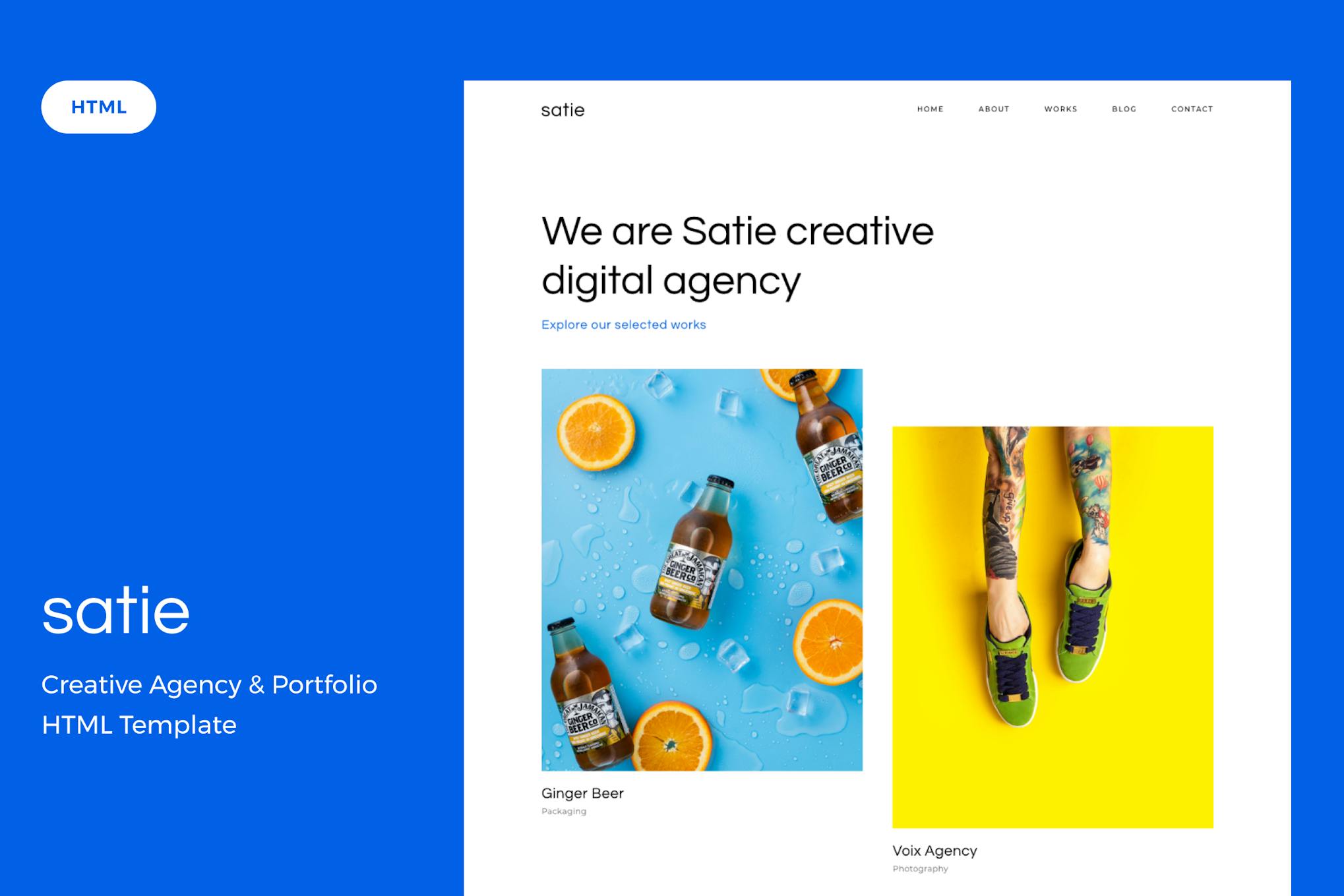 Satie- Creative Agency and Portfolio HTML Template