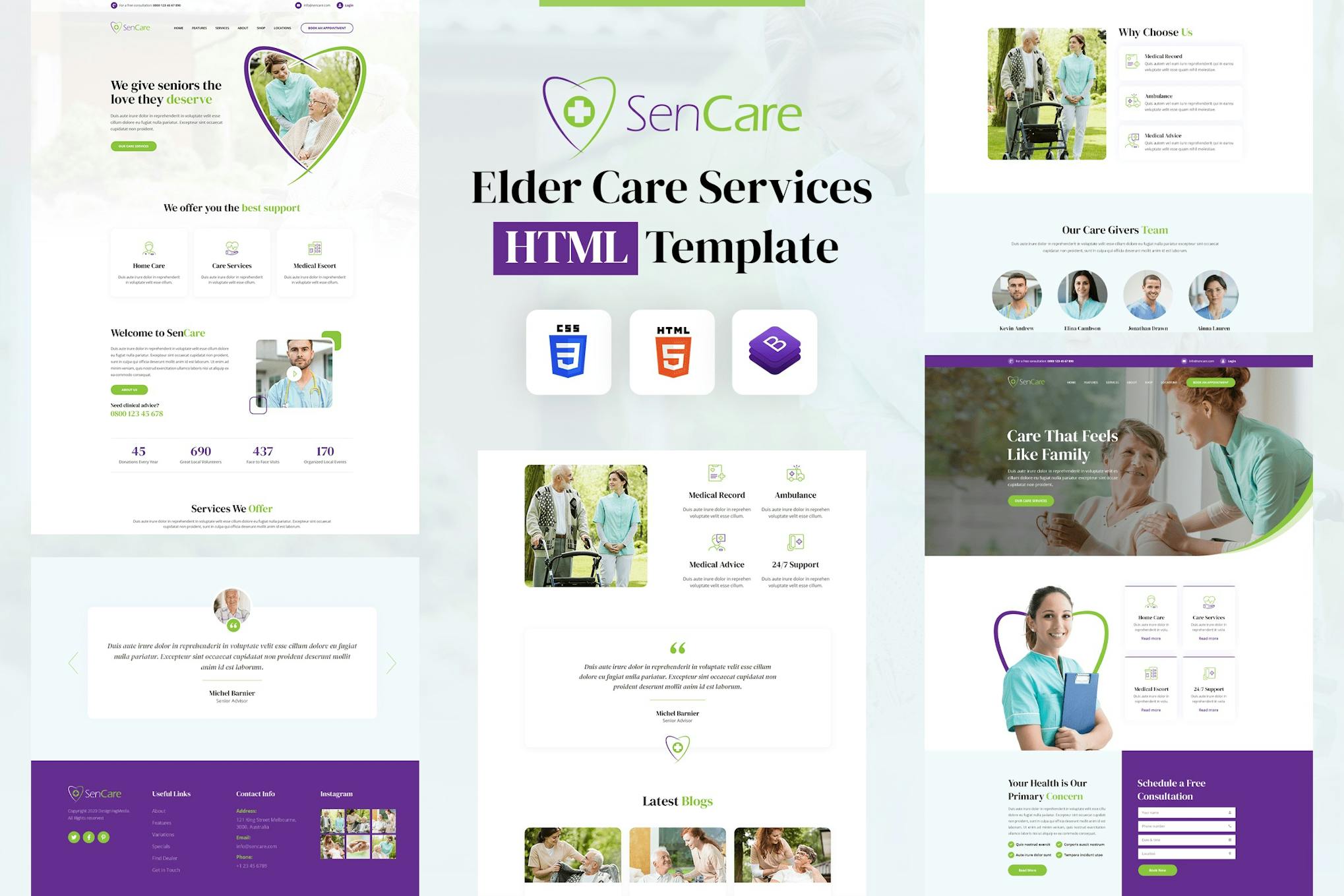 SenCare - Elderly Home & Senior Care HTML Template
