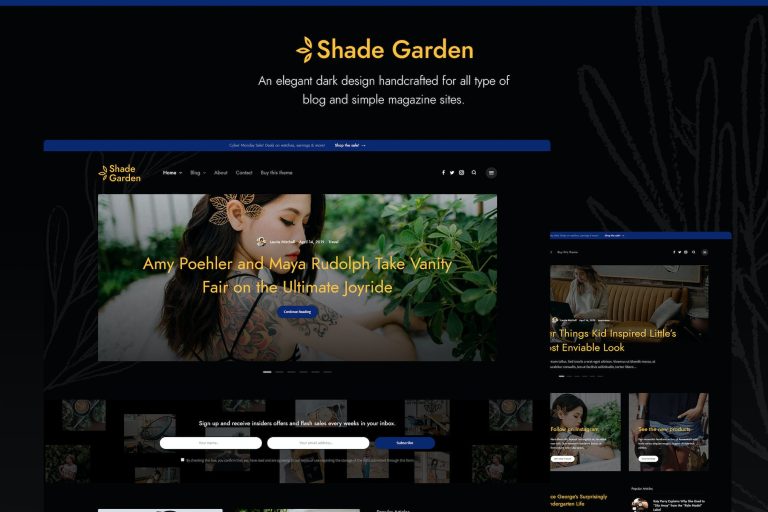 Shade Garden Blog – Creative Blog WordPress Theme