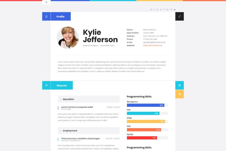 ShiftCV – Blog Resume Portfolio WordPress Theme
