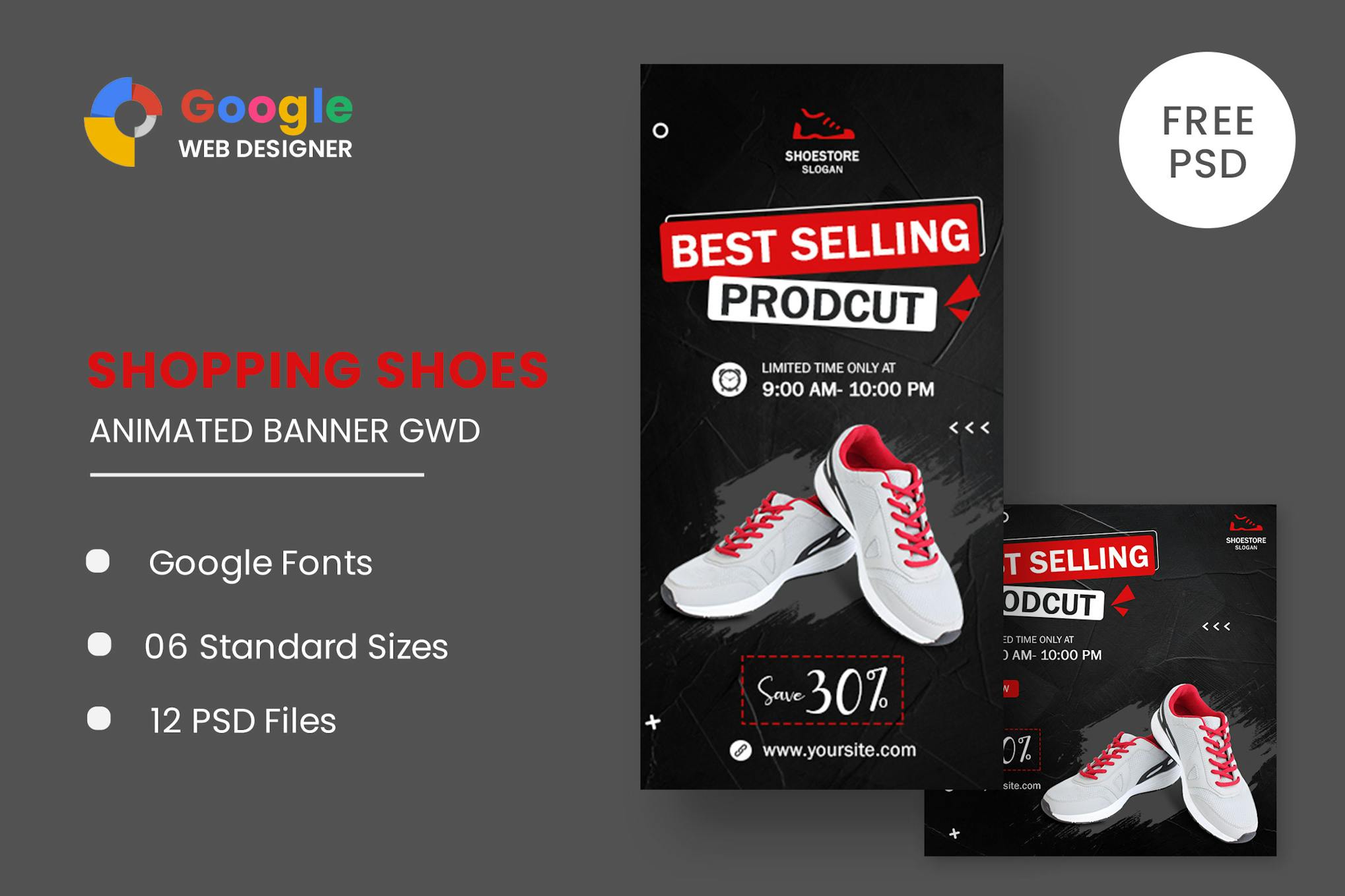 Shoes Sale HTML Banner Ads Google Web Designer