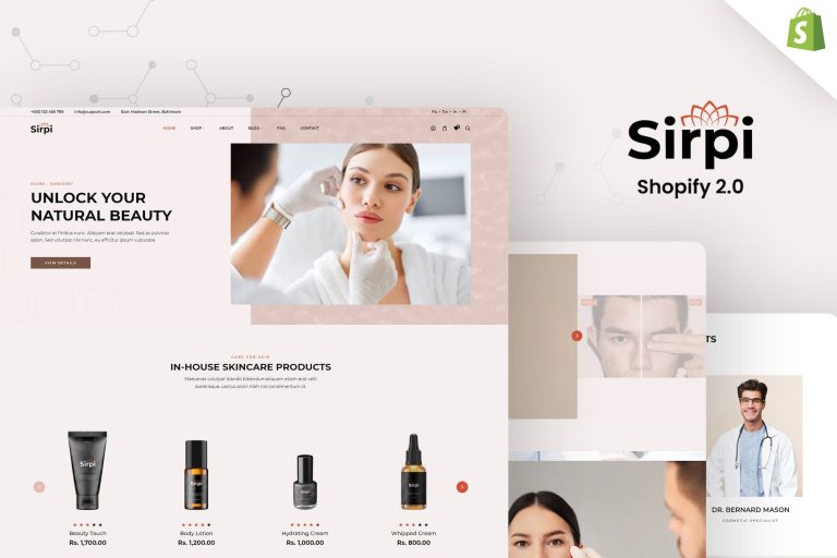 Sirpi – Medical Cosmetics Store Shopify Theme