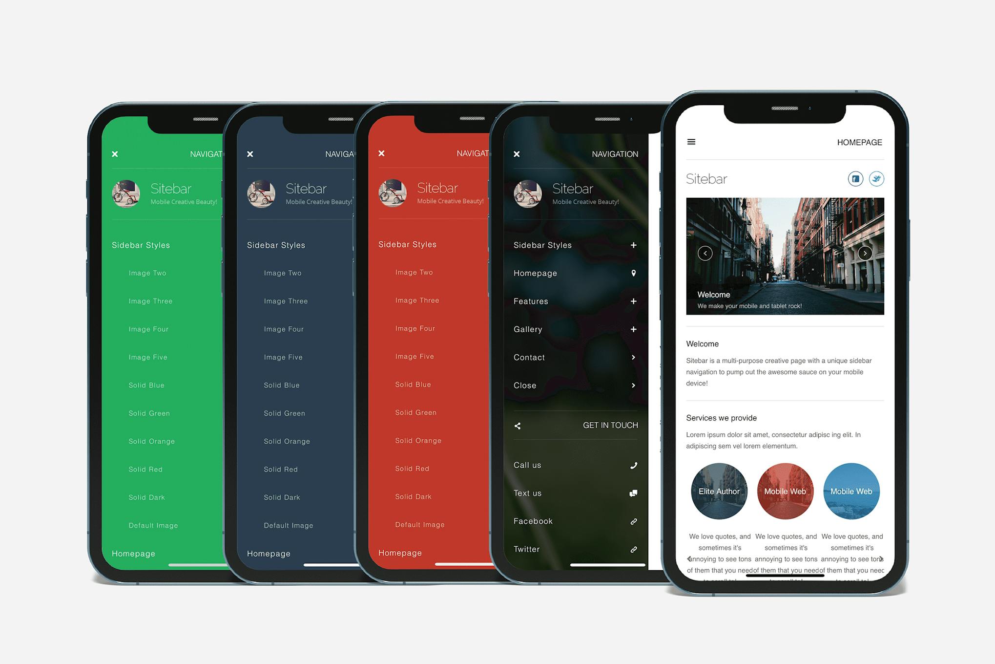 Sitebar- Mobile Website Template