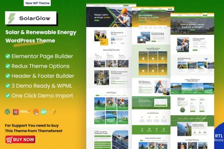 Solarglow- Solar & Renewable Energy 1.3.0 WordPress Theme