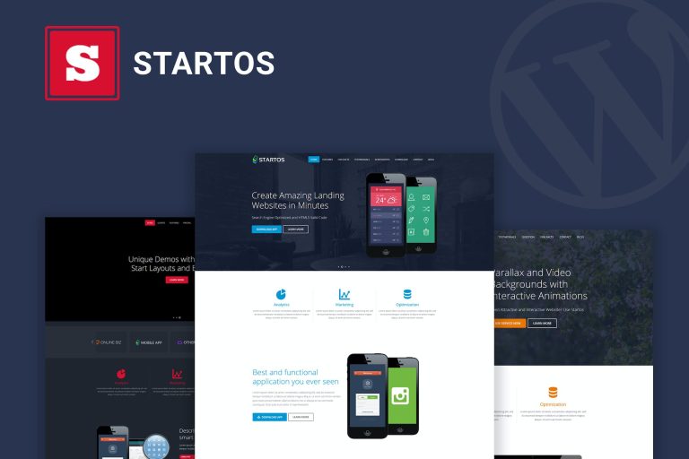 Startos – Modern App Landing Page WordPress Theme