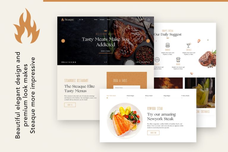 Steaque | Restaurant and Cocktail Bar Theme