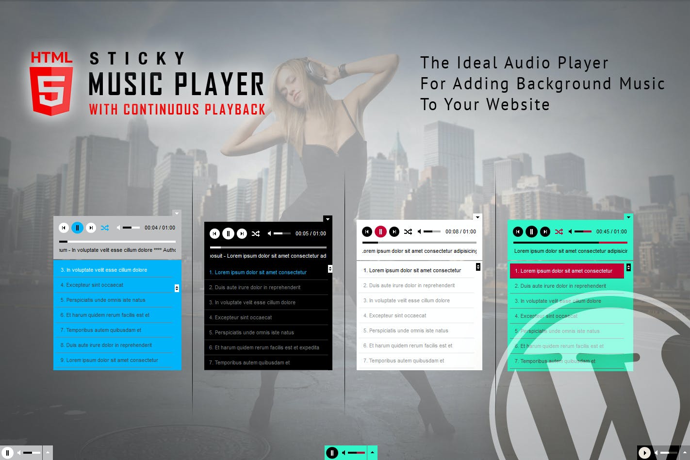 Sticky HTML Music Player 3.1.6