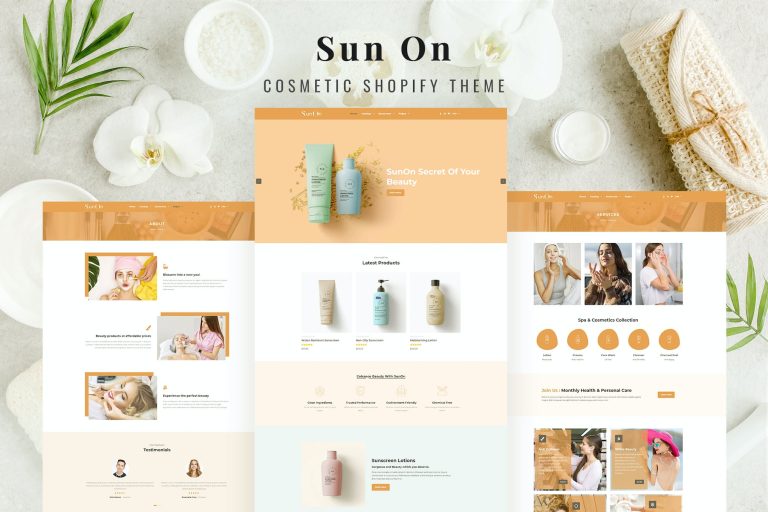SunOn – Skin Care Products, Wellness Shopify Theme