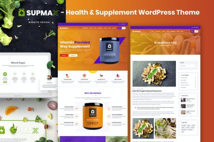 Supmax- Health & Supplement Elementor 1.0 WordPress Theme