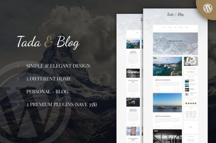 Tada & Blog- Personal Blog Template 1.3 WordPress Theme