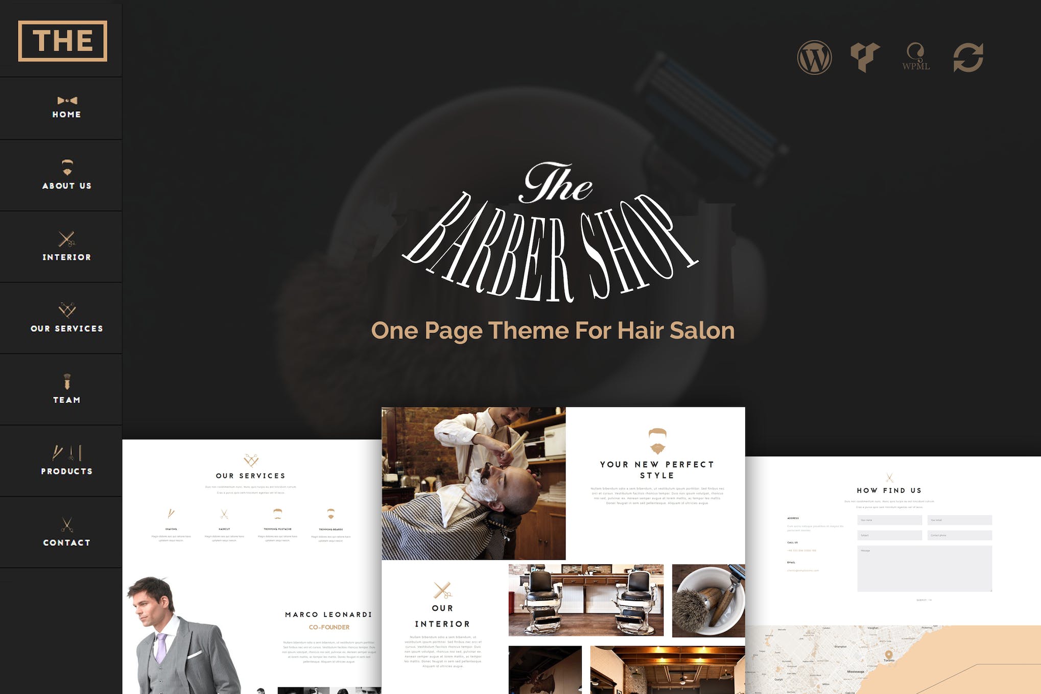 The Barber Shop- One Page For Hair Salon 1.9 WordPress Theme