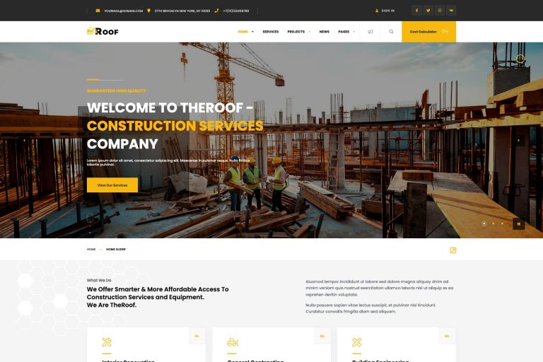 Theroof – Construction / Renovate WordPress Theme