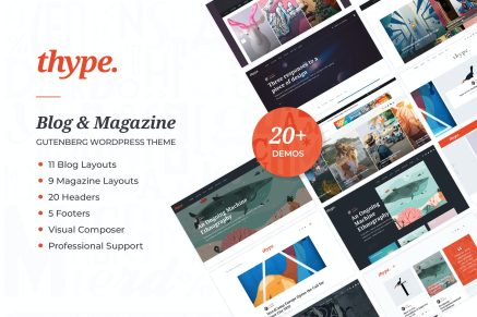 Thype - Personal Blog & Travel 2.0 WordPress Theme