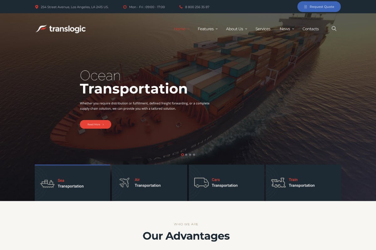 Translogic- Logistics & Shipment Transportation 1.2.9 WordPress Theme