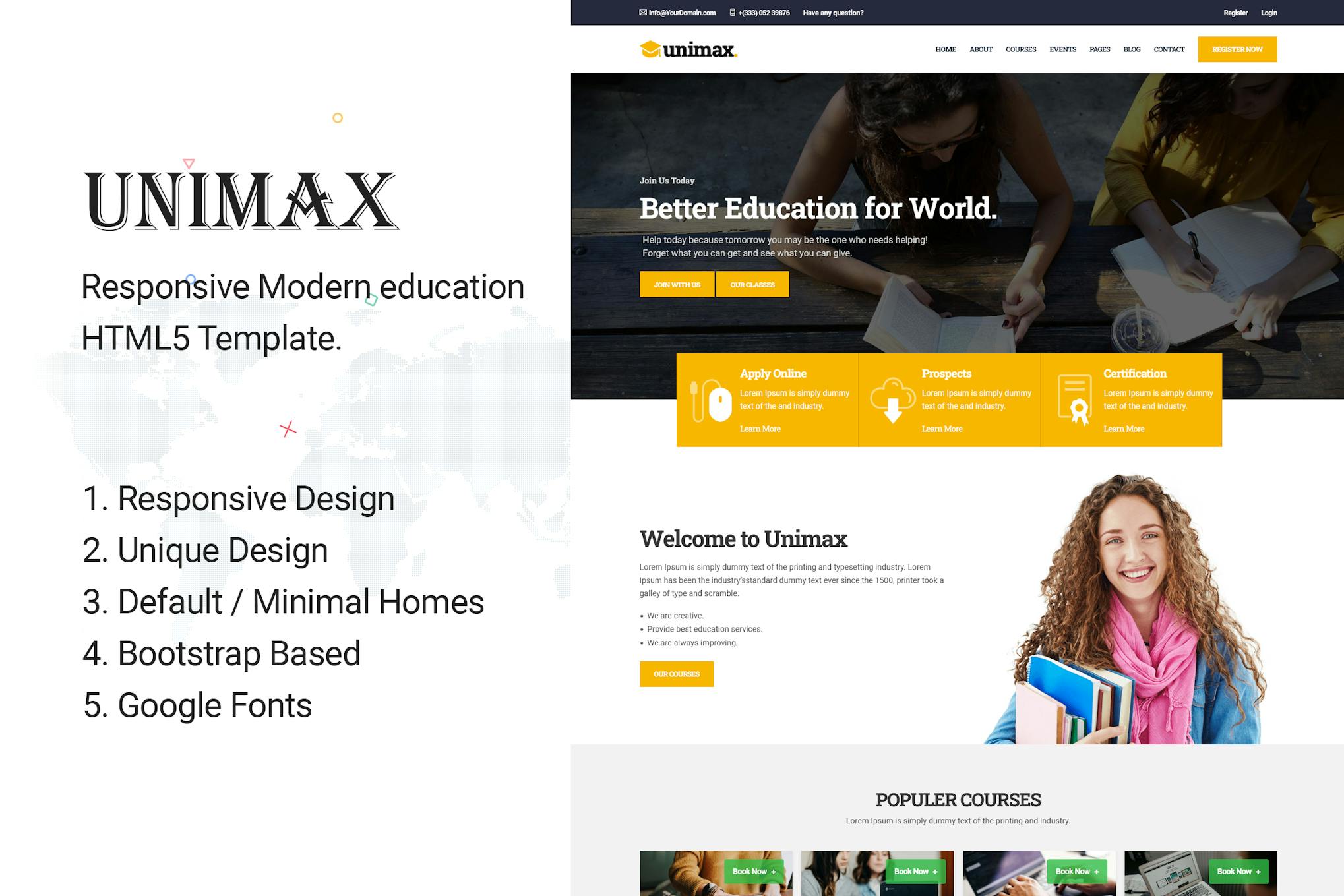 Unimax - Education HTML Template