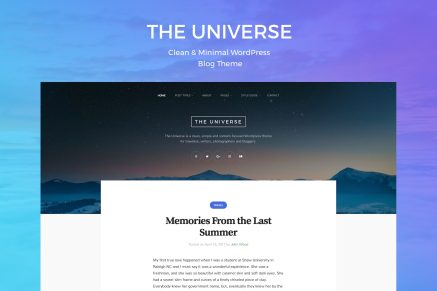 Universe- Clean & Minimal Blog 1.2.2 WordPress Theme