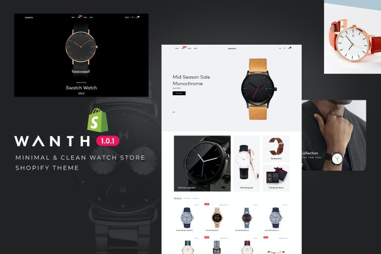 Wanth – Minimal & Clean Watch Store Shopify Theme