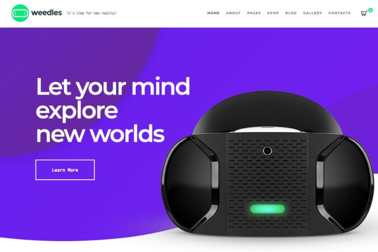 Weedles – Virtual Reality Landing Page & Store WordPress Theme